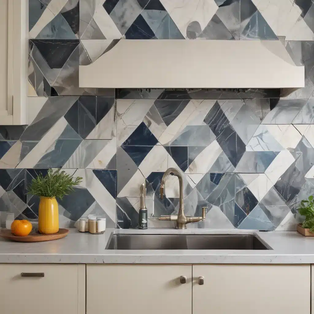 Geometric Tiles: Bold Angles, Shapes, and Lines in Kitchen Backsplashes