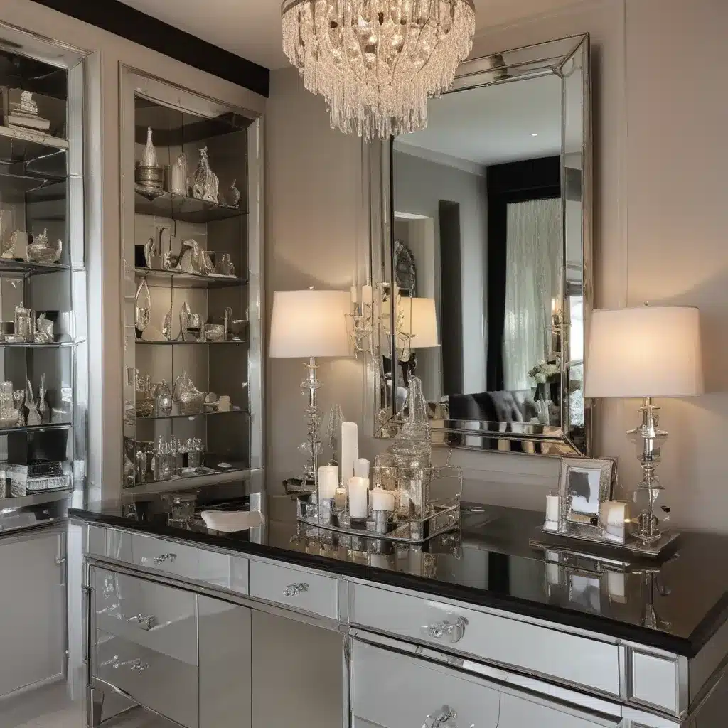 Glam Touches: Mirrored Surfaces, Metallic Accents, and Dramatic Lighting