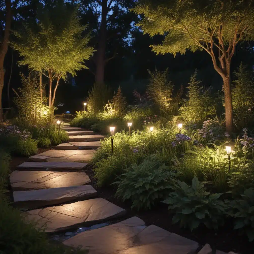 Landscape Lighting Transforms Gardens at Dusk