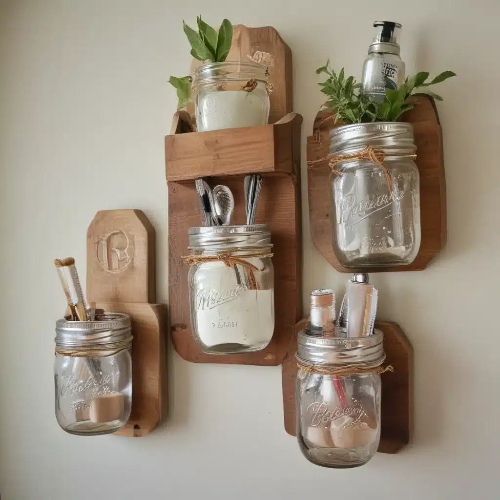 Mason Jar Bathroom Organizers For Small Spaces