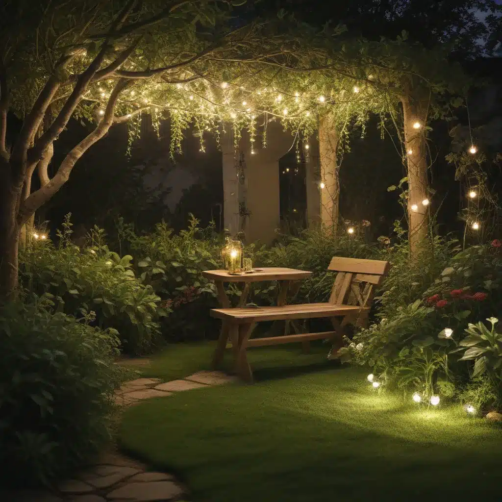 Romantic Evening Garden Lighting