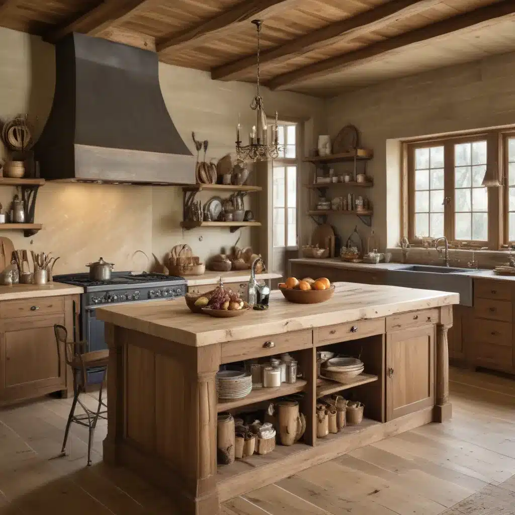 Rustic Luxe: Natural Materials Meet Glamour in the Kitchen