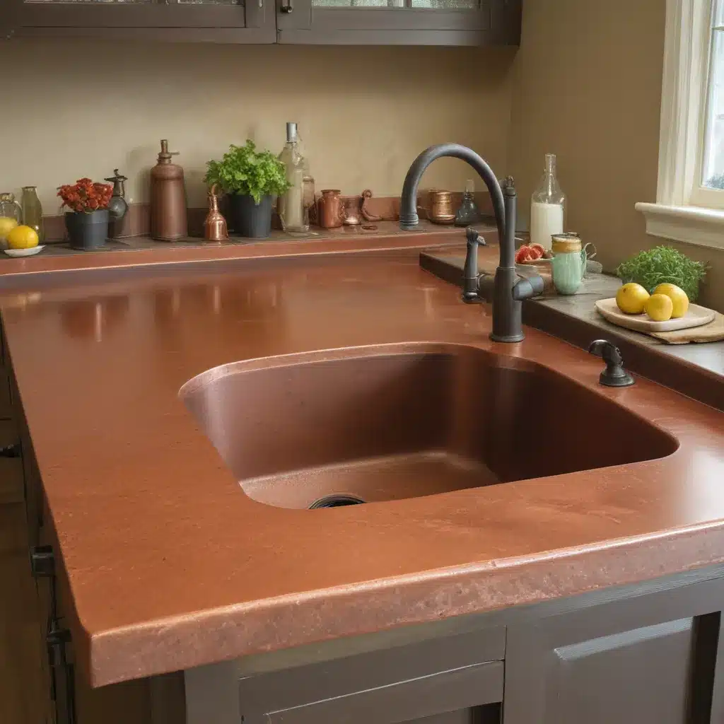Using Recycled Metals Like Scrap Copper for countertops and Sinks