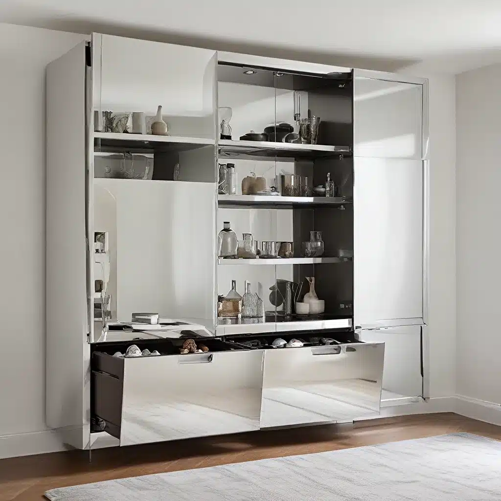 Mirrored Marvels: Dual-Purpose Cabinets with Hidden Storage