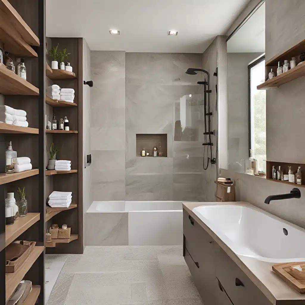 Streamlined Sanctuary: Integrated Shelving for a Clutter-Free Bathroom