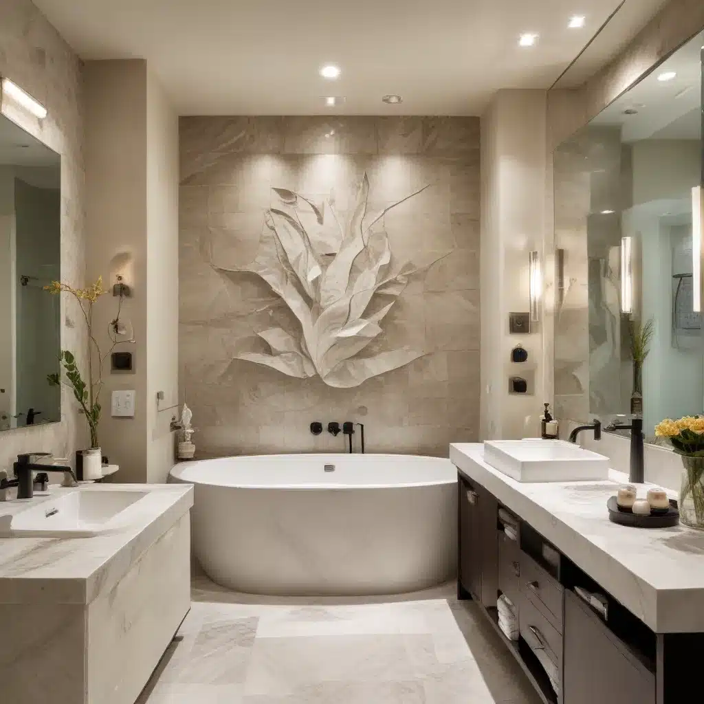 Bathroom Brilliance: Showcasing Sculptural Fixtures in Spa-Inspired Bathroom