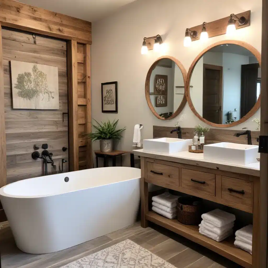 Farmhouse Flair Meets Modern Spa: Blending Rustic and Refined Bathroom Design