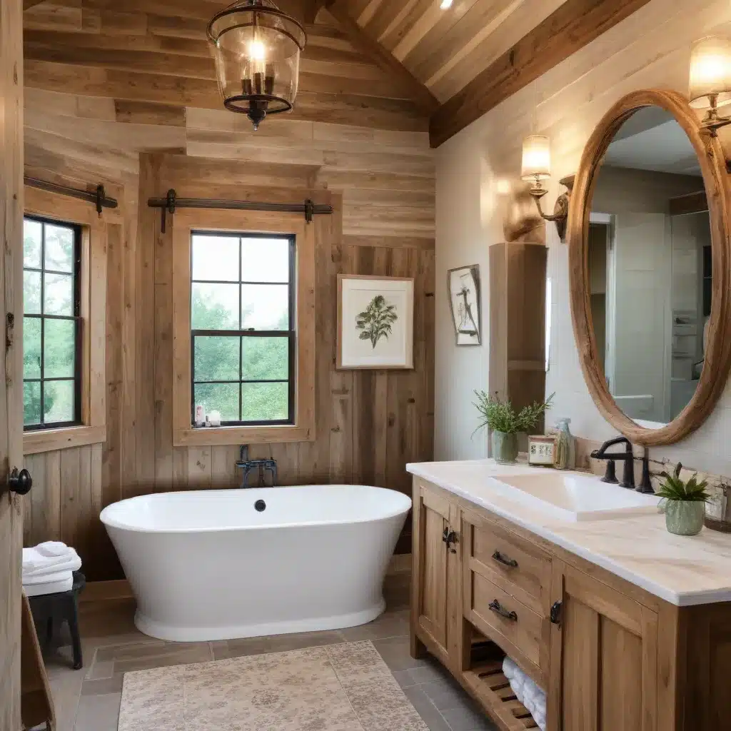 Farmhouse Flair Meets Spa Style: Blending Rustic and Refined Bathroom Design