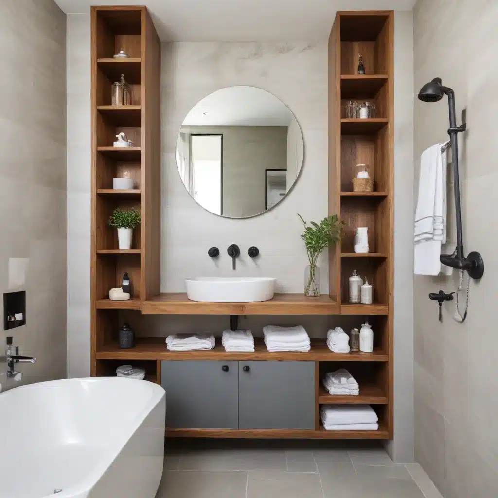 Harmonious Hideaways: Integrated Shelving for a Cohesive, Visually-Appealing Bathroom