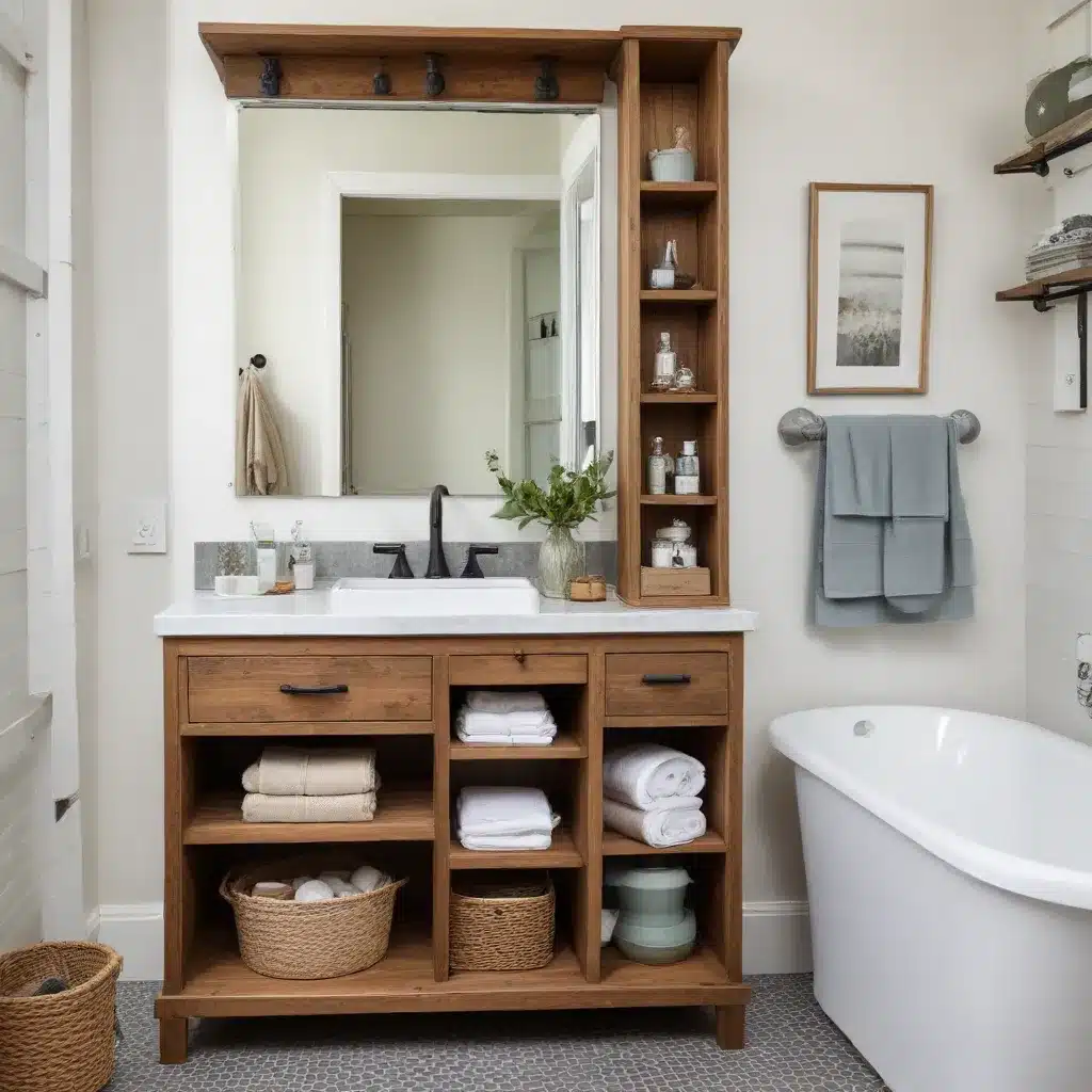 Reclaimed Refinement: Repurposed Bathroom Storage with Sustainable Charm