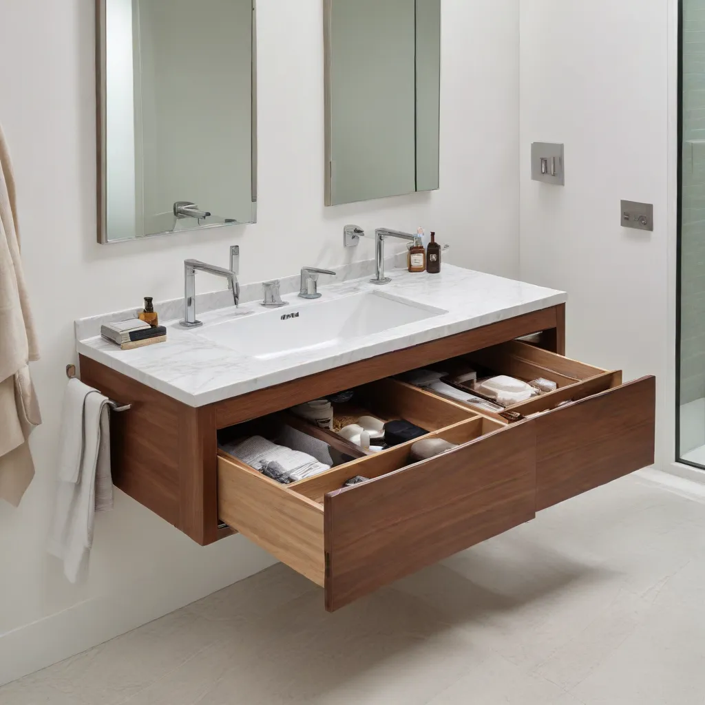 Sleek Stashers: Seamless Vanity Designs with Concealed Compartments