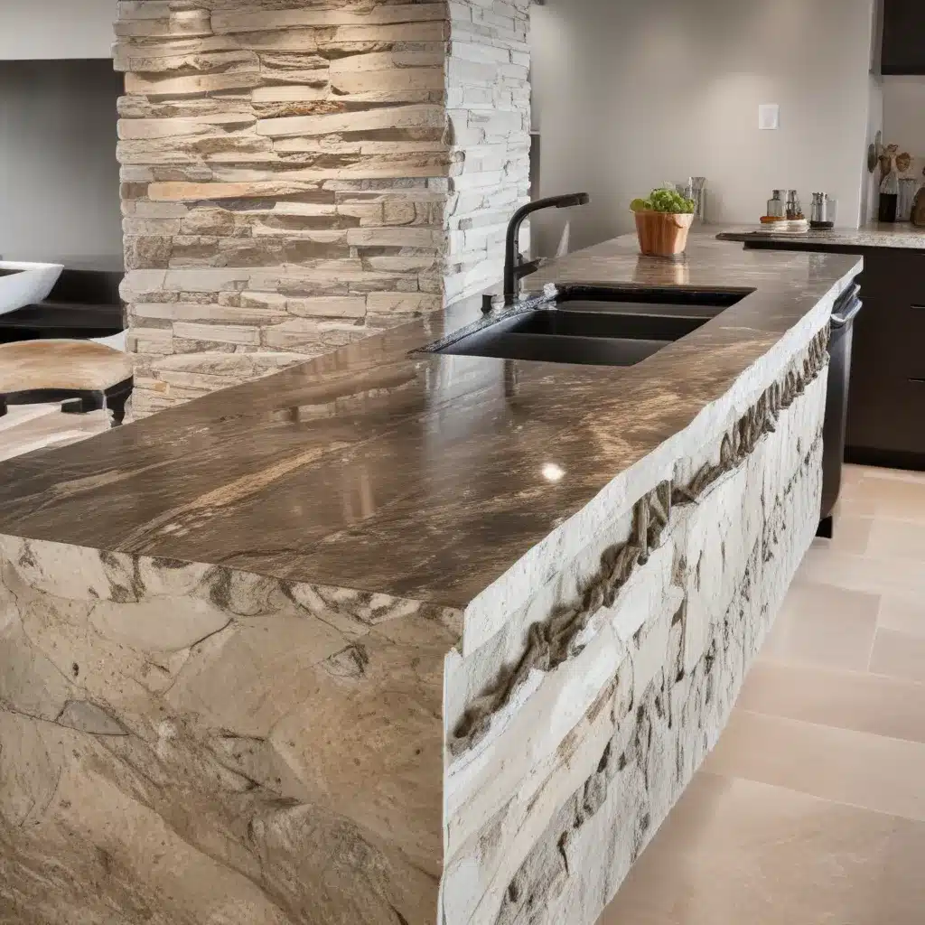 Waterfall Edges: Stone Surfaces Cascading Over Countertops