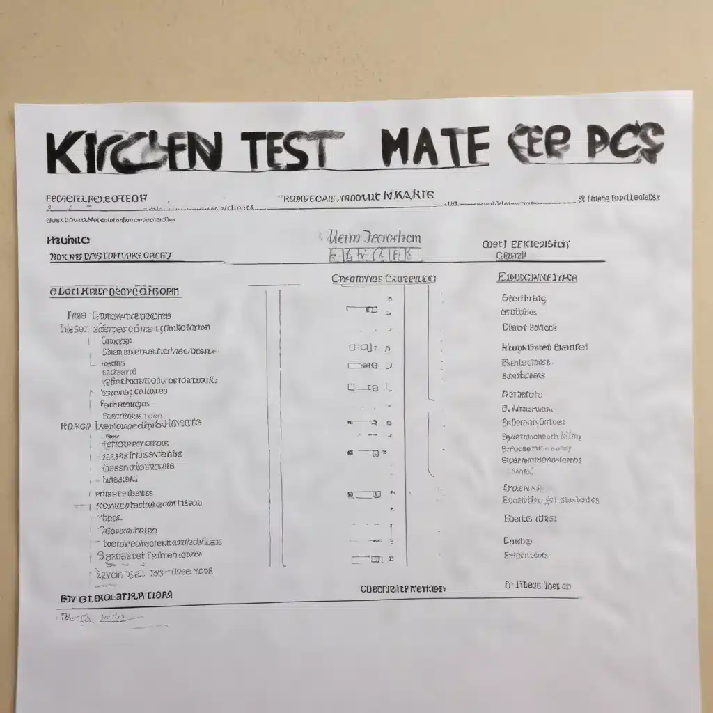 Kitchen Water Test Plan